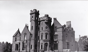 Lochton Castle after the fire 1931